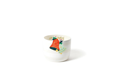 White Stripe Mini Bowl with Christmas Bells Mini Attachment