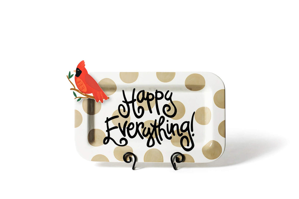 Neutral Dot Rectangle Platter with Cardinal Mini Attachment