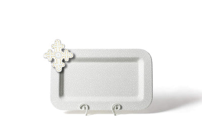 Stone Small Dot Mini Rectangle Platter with Mini Attachment Neutral Cross Design
