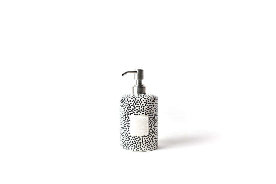 Black Small Dot Mini Cylinder Soap Pump with Hook-and-Loop Fastener