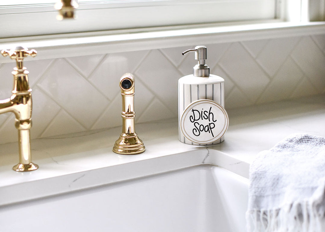 Mini Attachment on Stone Skinny Stripe Mini Soap Pump by Kitchen Sink