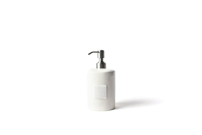 White Small Dot Mini Soap Pump with Hook-and-Loop Fastener for Interchangable Decorations