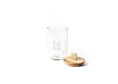 Small Mini Wooden Lid Glass Jar