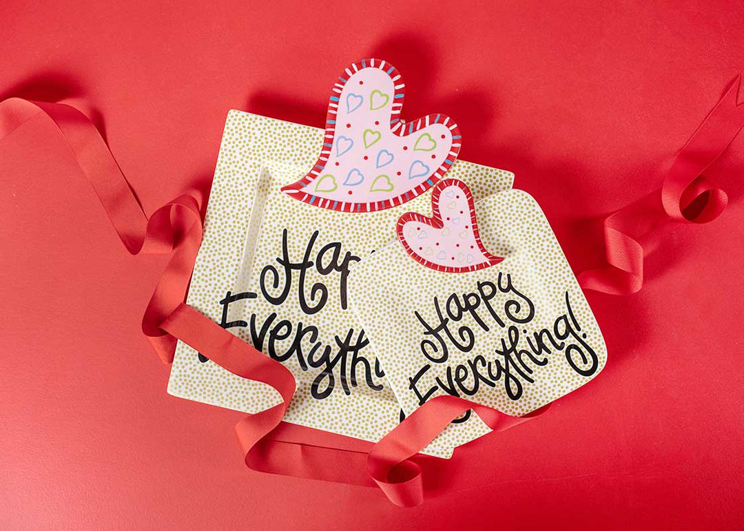 Heart Big and Mini Attachments on Gold Small Dot Platters