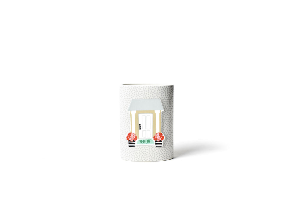 Stone Small Dot Mini Oval Vase with House Welcome Mini Attachment
