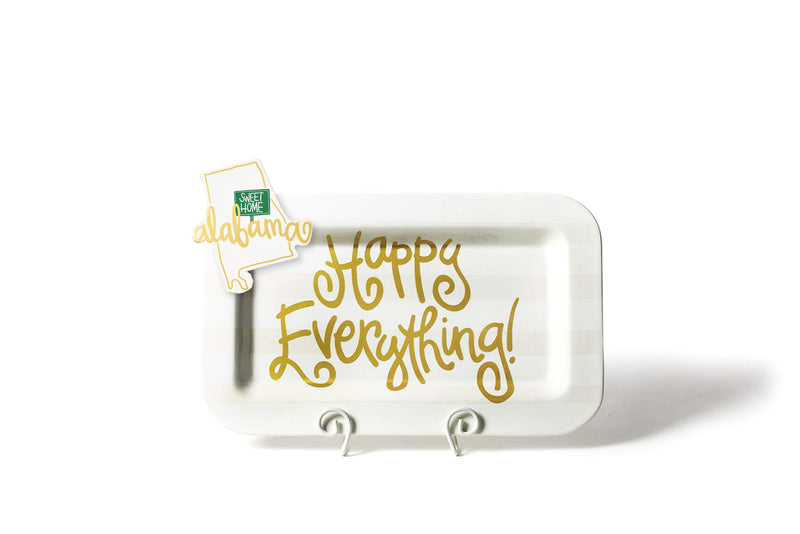 White Stripe Mini Happy Everything! Rectangle Platter with Alabama Motif Mini Attachment