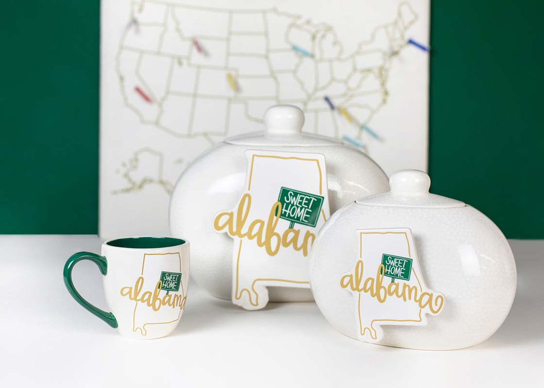 Big and Mini Alabama Motif Attachments on Happy Everything! Jars