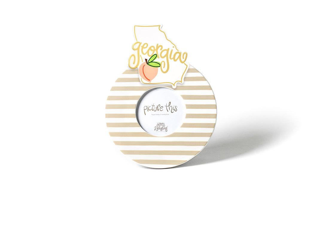 Neutral Medium Stripe Mini Round Frame with Georgia Mini Attachment