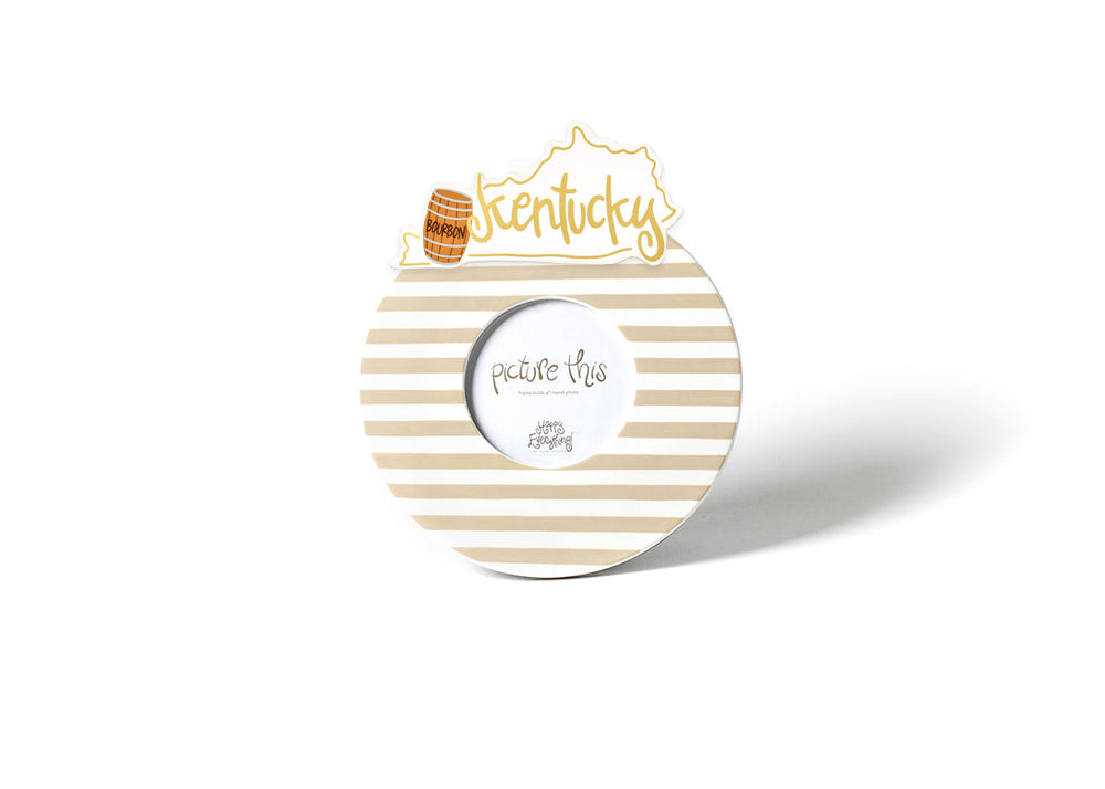 Neutral Medium Stripe Mini Round Frame with Kentucky Mini Attachment