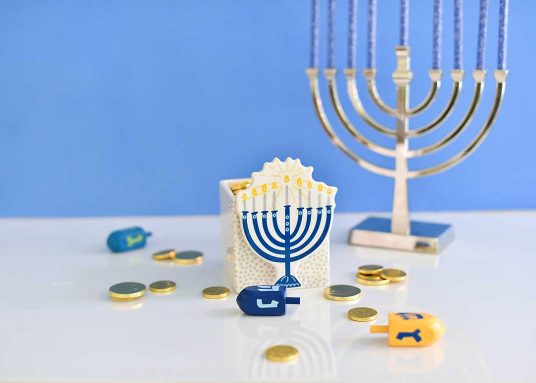 Blue Menorah Mini Attachment on Mini Nesting Cube