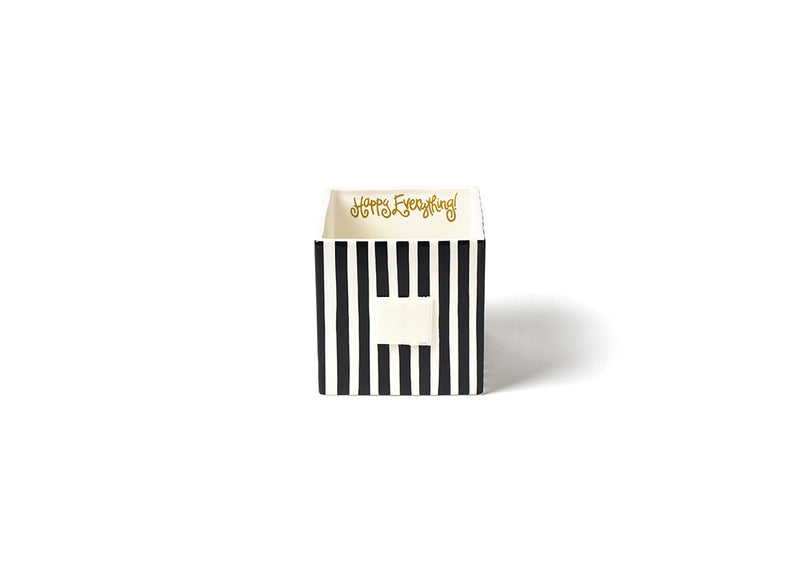 Black Stripe Pattern Mini Nesting Cube with Hook-and-Loop Fastener