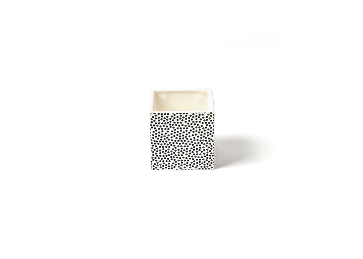 Back View of Mini Nesting Cube Black Small Dot Design