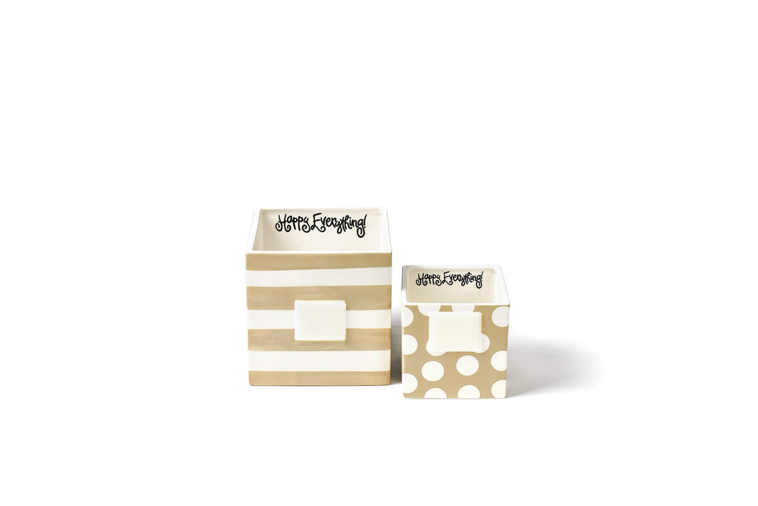 Neutral Design Nesting Cubes with Hook-and-Loop Fasteners
