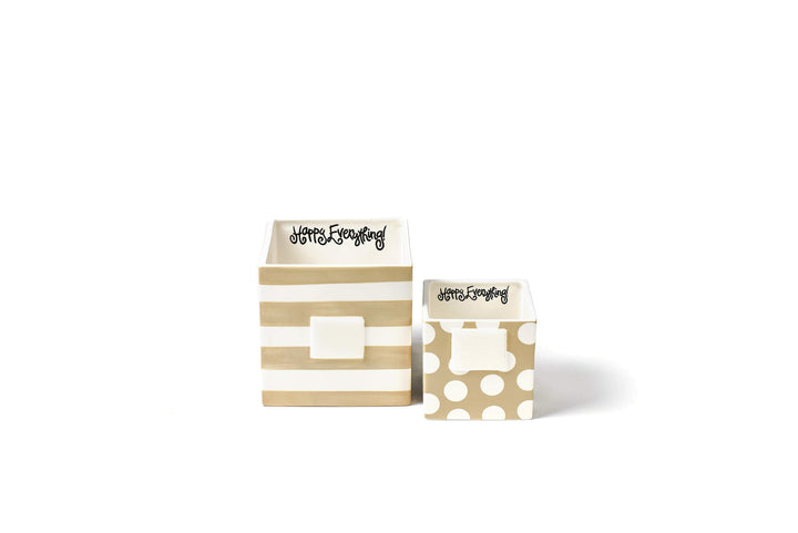 Neutral Design Nesting Cubes with Hook-and-Loop Fasteners
