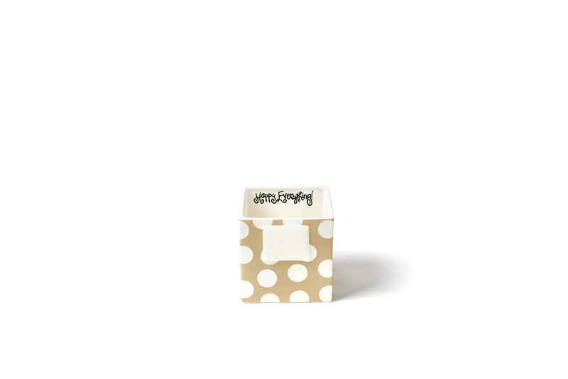 Neutral Dot Small Mini Nesting Cube Black Writing Happy Everything! Inside Rim