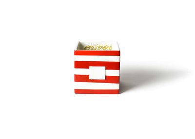 Red Stripe Mini Nesting Cube with Hook-and-Loop Fastener for Interchangable Decorations
