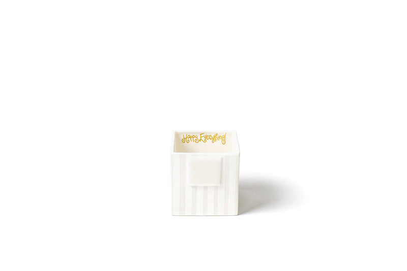 White Stripe Small Mini Nesting Cube with Hook-and-Loop Fastener for Interchangable Decorations 