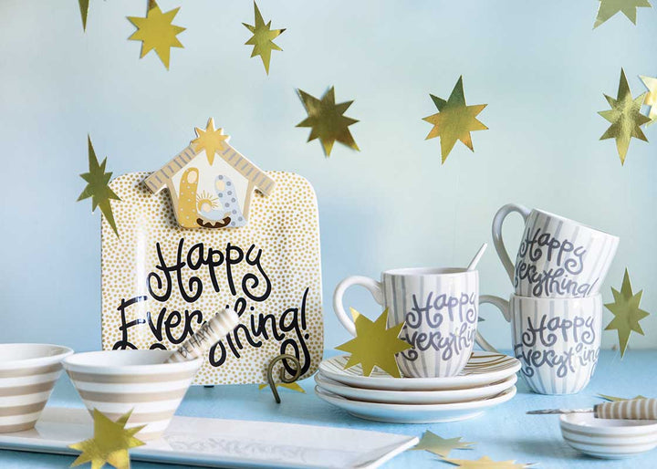 Coordinated Serveware Including Mini Platter with Neutral Nativity Mini Attachment