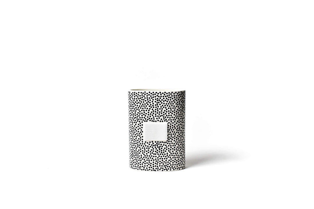 Black Small Dot Mini Oval Vase with Hook-and-Loop Fastener