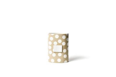 Neutral Dot Mini Oval Vase with Hook-and-Loop Fastener for Interchangable Decorations