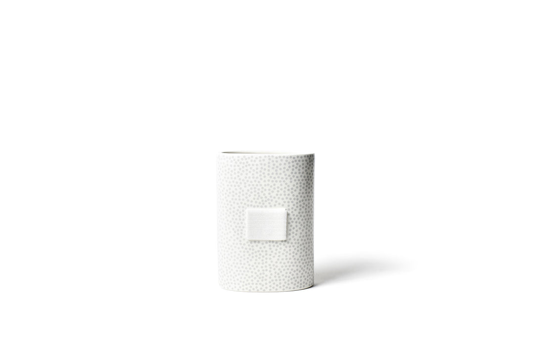 Stone Small Dot Mini Oval Vase with Hook-and-Loop Fastener for Interchangable Decorations