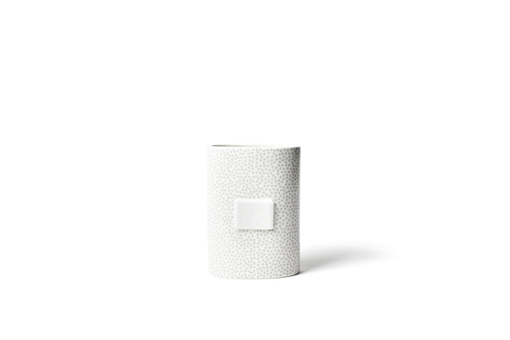 Stone Small Dot Mini Oval Vase with Hook-and-Loop Fastener for Interchangable Decorations