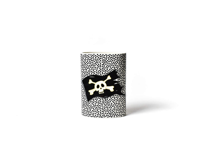 Black Small Dot Mini Oval Vase with Pirate Flag Mini Attachment