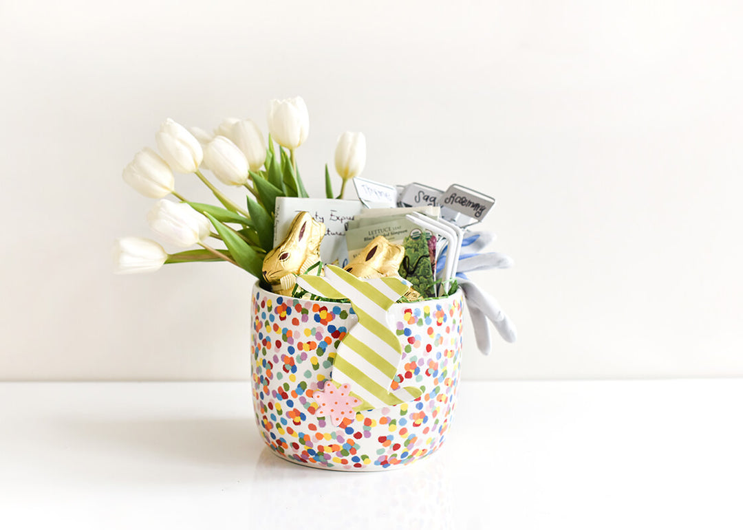 Easter Gift in Happy Dot Mini Bowl with Rabbit Mini Attachment