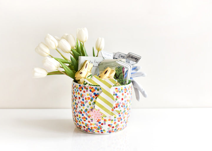 Easter Gift in Happy Dot Mini Bowl with Rabbit Mini Attachment