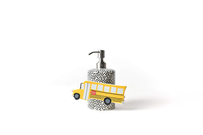 Black Small Dot Mini Soap Pump with School Bus Mini Attachment