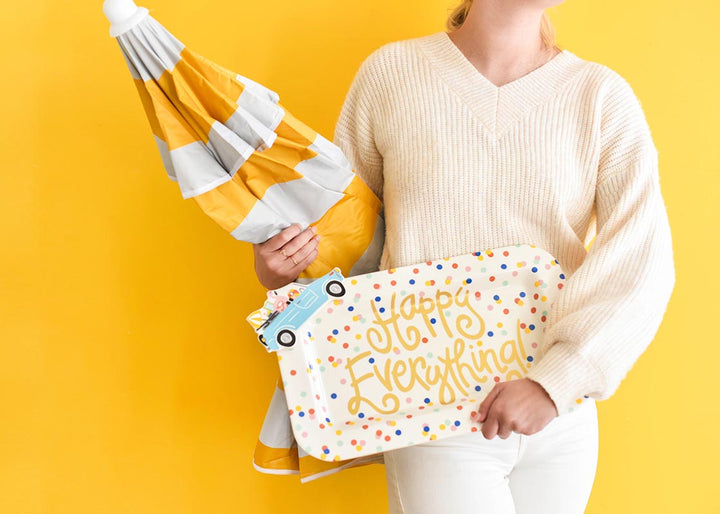 Happy Everything! Mini Rectangle Platter Embellished with Mini Attachment Summer Car Design