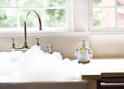 Wash Your Hands Bubbles Mini Attachment on Bright Dot Soap Pump
