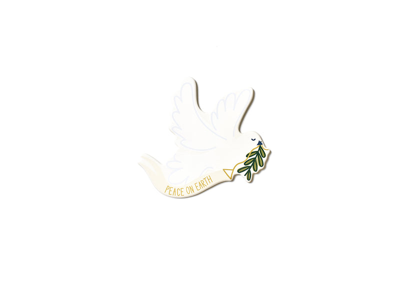 White Dove Mini Attachment with Message of Peace on Earth