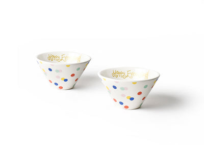 Happy Dot Bowls with Gold Happy Everything! Signature Inside Rim