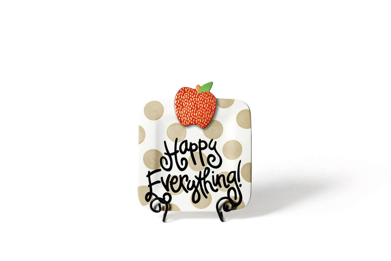 Apple Mini Attachment on Mini Happy Everything! Square Serving Platter in Neutral Dot Design
