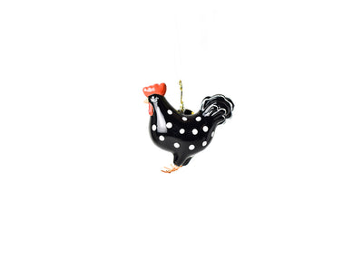 Shaped Ornament Polka Dot Chicken Design