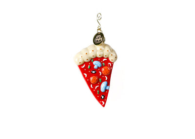 Glass and Metal Pizza Slice Ornament