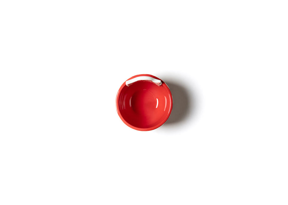 Top View of Red Interior Peppermint Embellishment Bowl