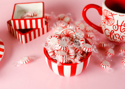 Embellishment Bowl Filled with Peppermint Candies