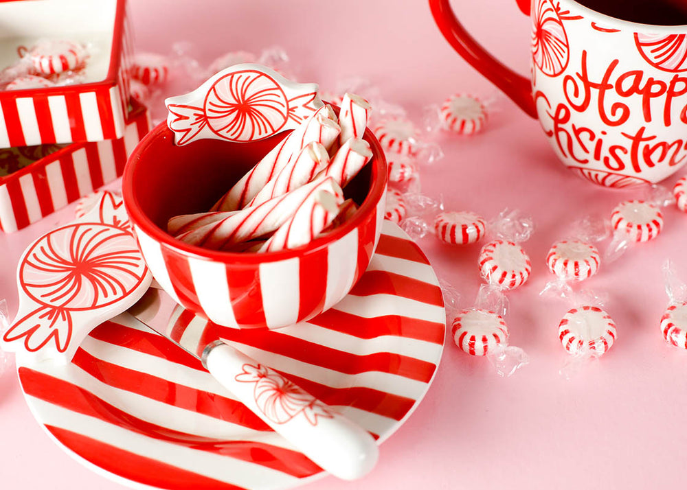 Happy Christmas Peppermint Design Serveware Including Embellishment Plate