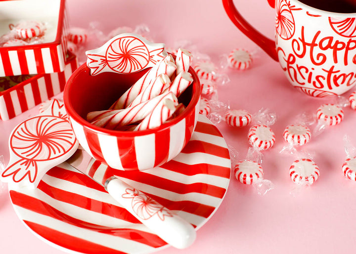 Happy Christmas Peppermint Design Serveware Including Embellishment Plate