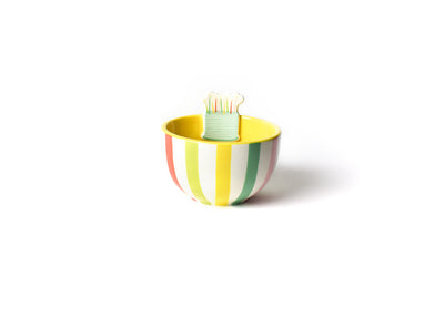 Colorful Striped Exterior Sparkle Cake Embellishment Bowl