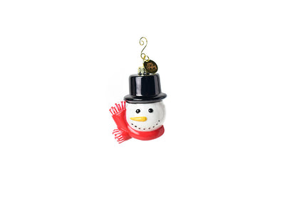 Glass and Metal Top Hat Frosty Shaped Ornament