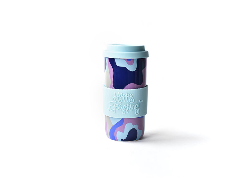 Happy Everything! Puddle Jump Travel Mug Colorful Design with Silicone Lid and Wrap
